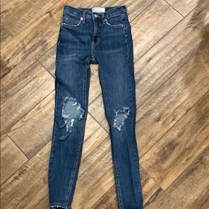 Free People Distressed Skinny Jeans Sz 24